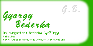 gyorgy bederka business card